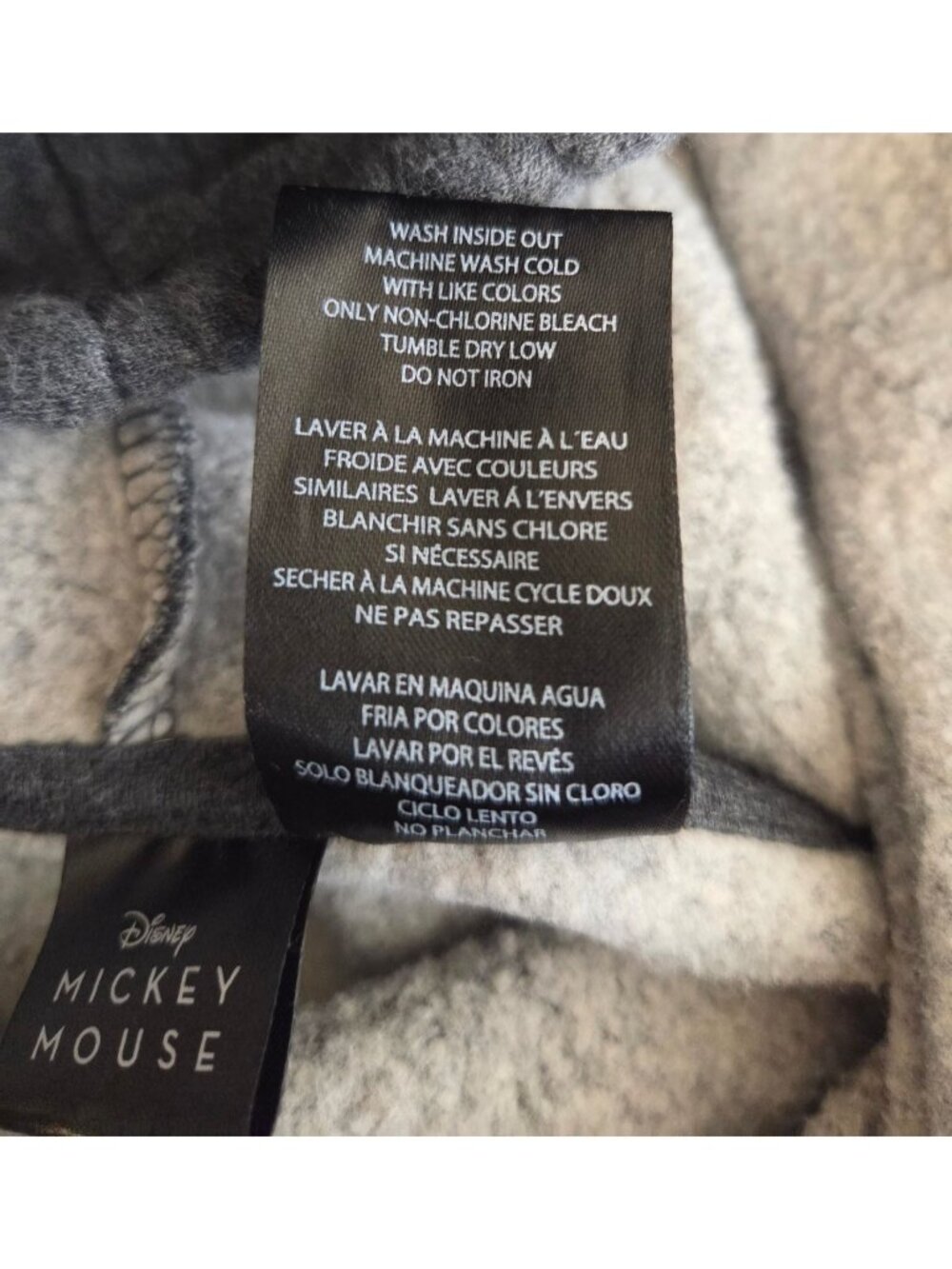 Mens Disney Mickey Mouse Gray Pullover Hoodie Sweatshirt M Cotton Blend - Picture 6 of 7